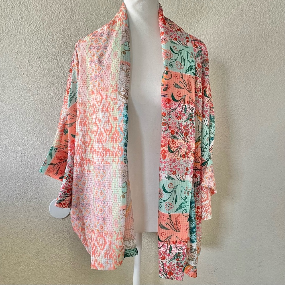 World Market Floral Kimono Cardigan Women’s One Size Patchwork Boho Cottagecore